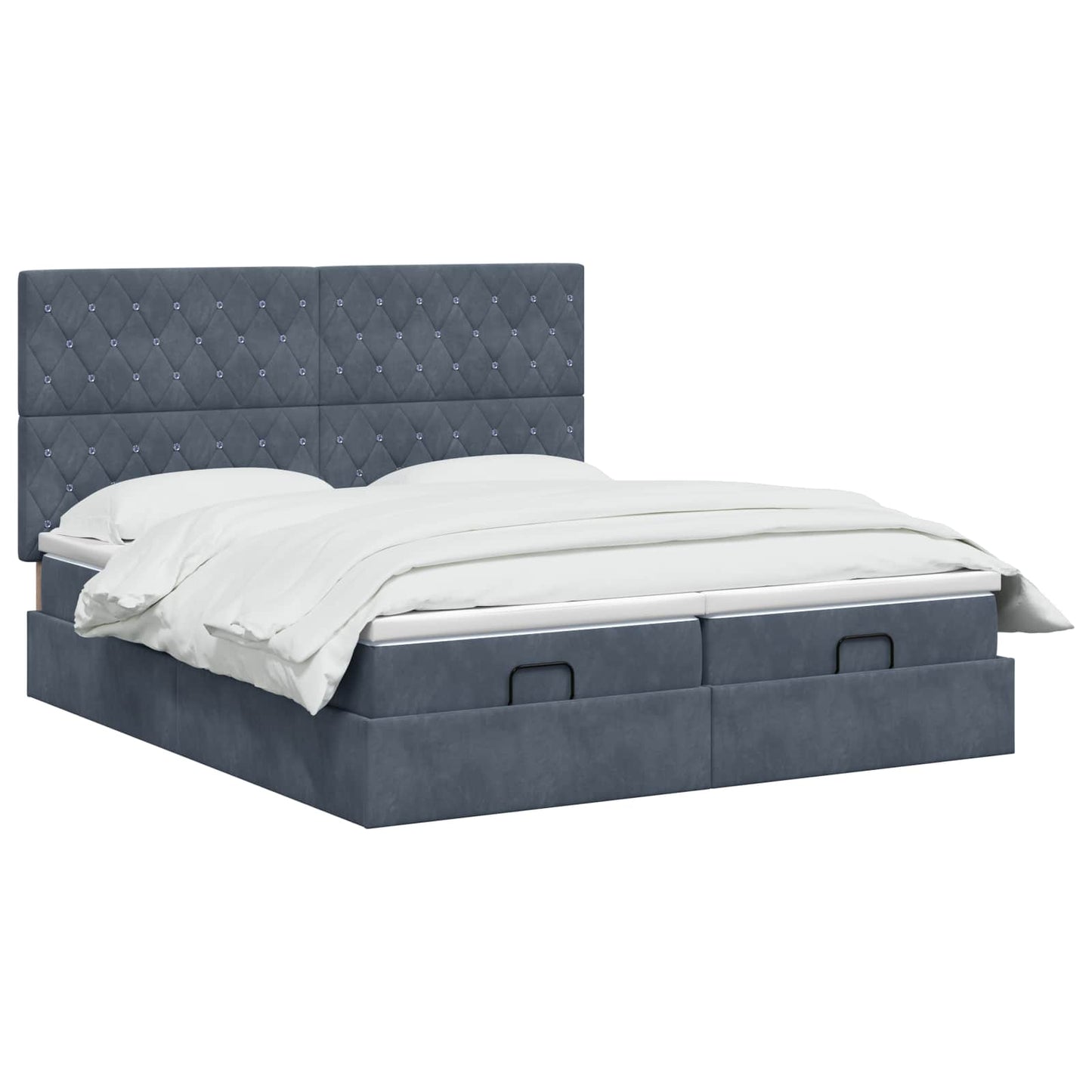 Letto ottomano con materasso 2 pz Grigio Scuro Velluto | homemem39