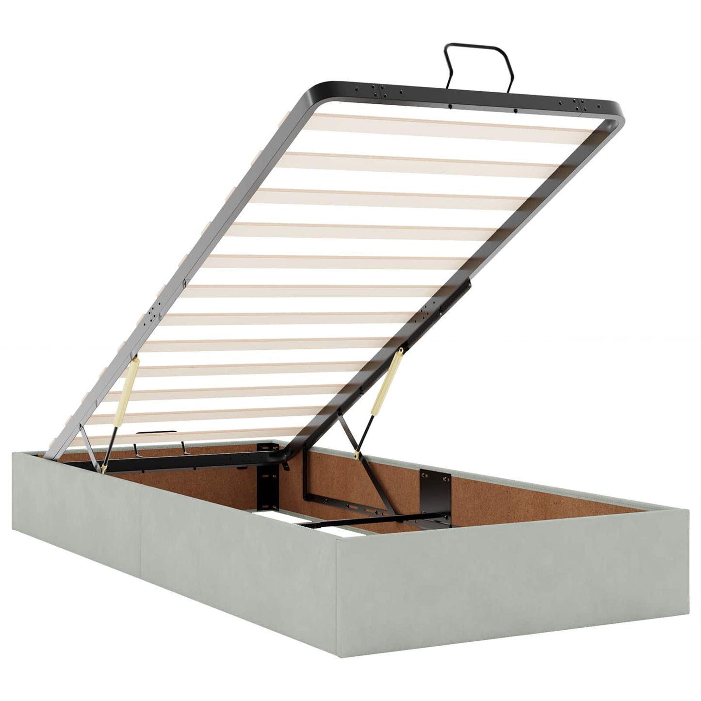 Letto ottomano con materasso 2 pz Grigio Chiaro Velluto