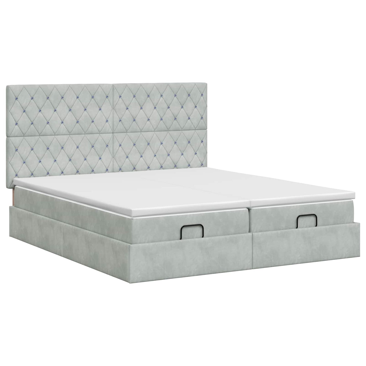 Letto ottomano con materasso 2 pz Grigio Chiaro Velluto
