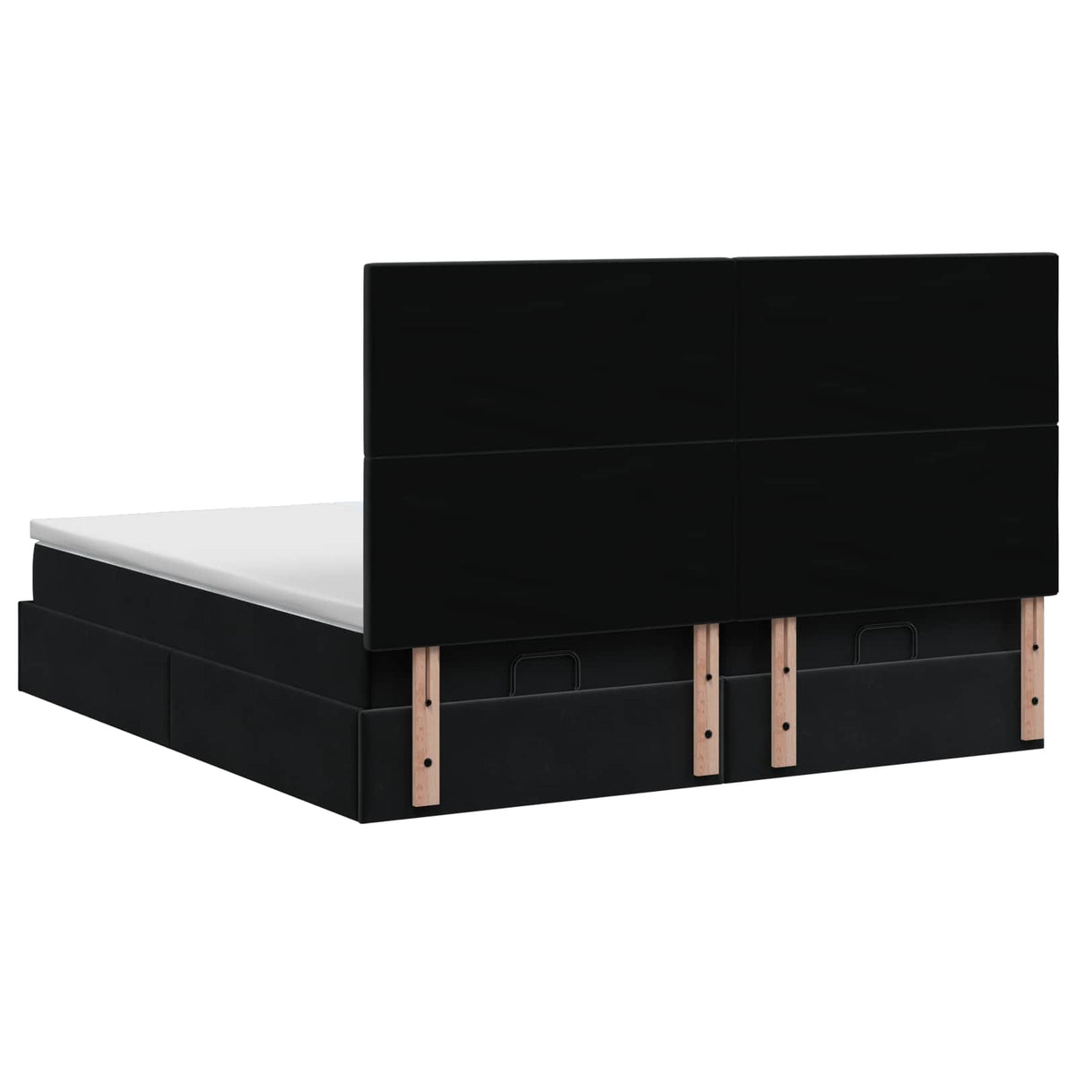 Letto ottomano con materasso con testiera 2 pz Nero Velluto | homemem39