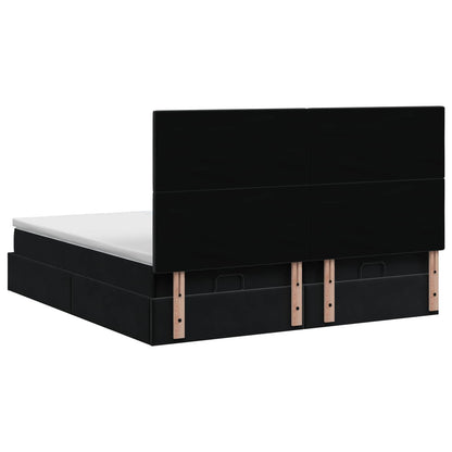 Letto ottomano con materasso con testiera 2 pz Nero Velluto | homemem39