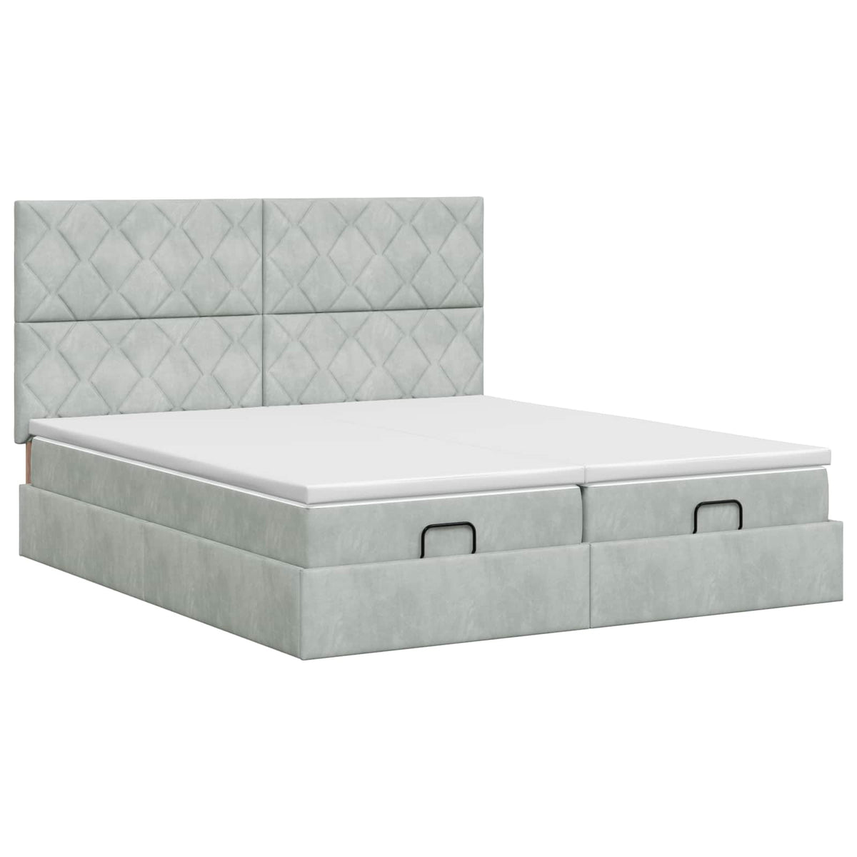 Letto ottomano con materasso 2 pz Grigio Chiaro Velluto | homemem39
