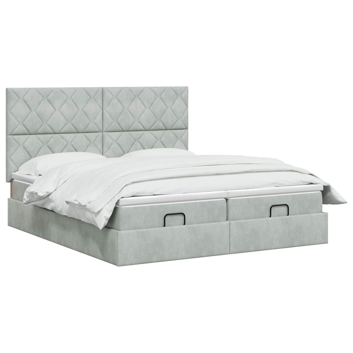 Letto ottomano con materasso 2 pz Grigio Chiaro Velluto | homemem39