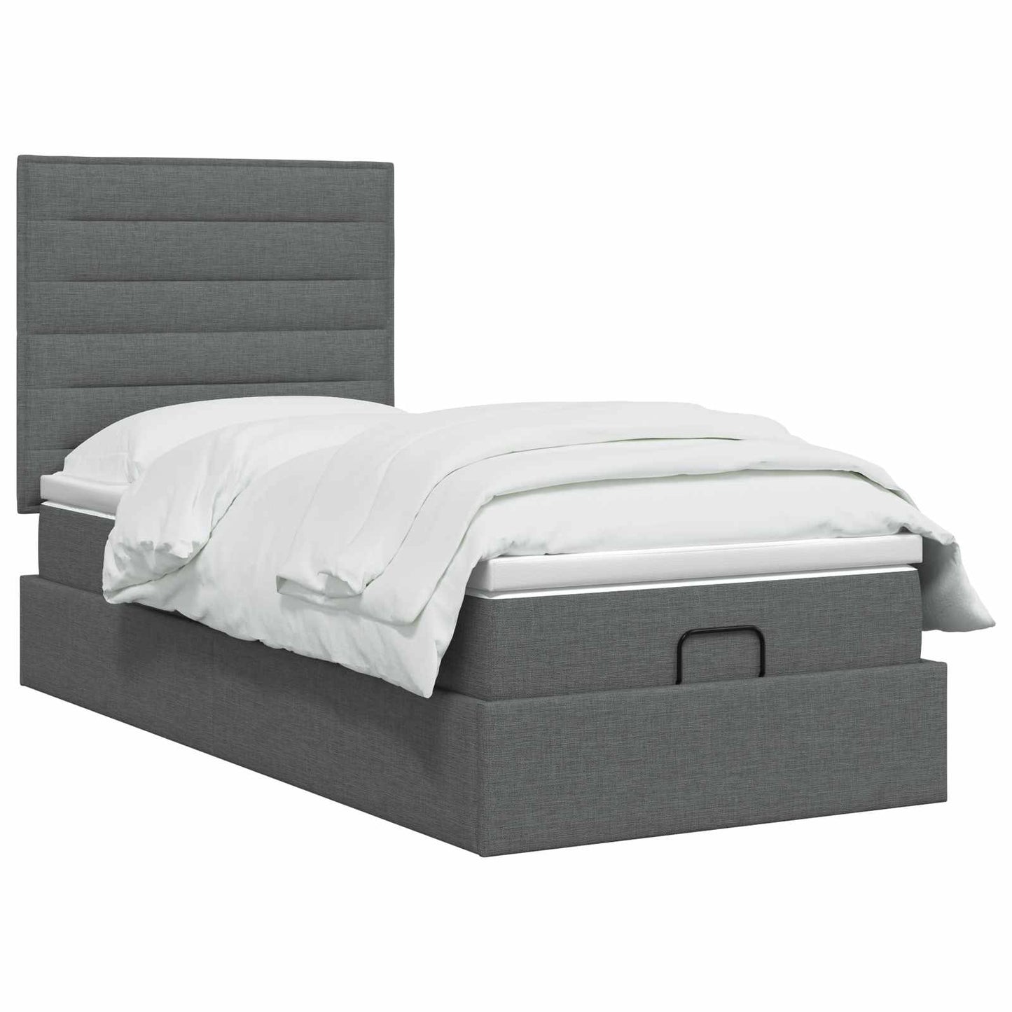 Letto Ottomano con Materasso e LED Grigio Scuro 100 x 200 cm