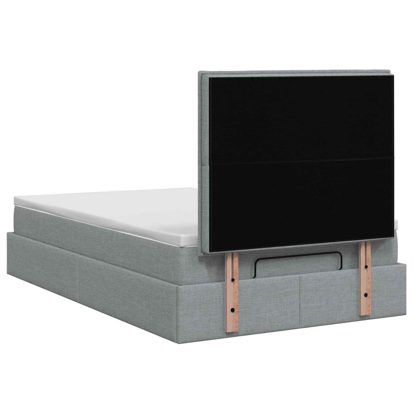 Letto Ottomano con Materasso e LED Grigio Chiaro 120 x 200 cm