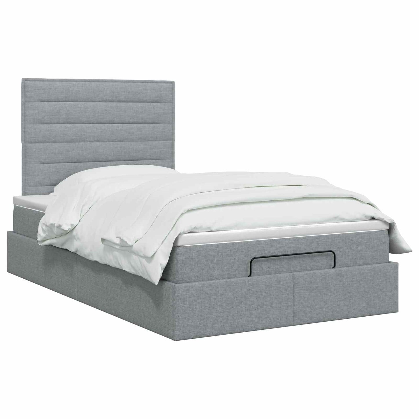 Letto Ottomano con Materasso e LED Grigio Chiaro 120 x 200 cm