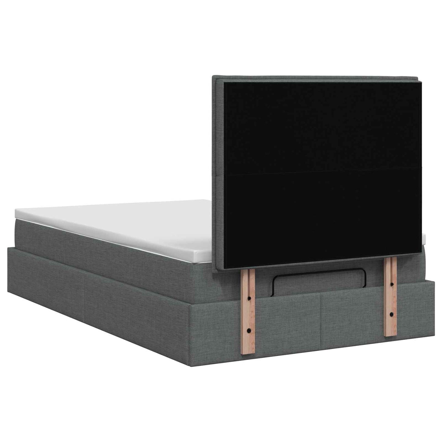 Letto Ottomano con Materasso e LED Grigio Scuro 120 x 200 cm