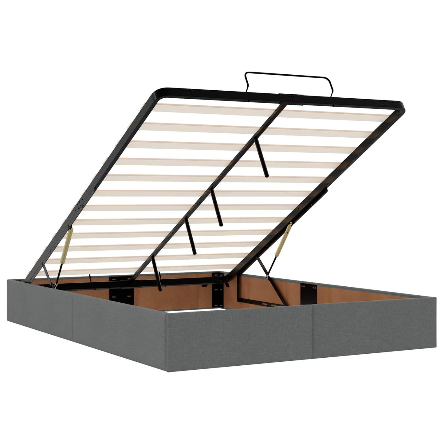 Letto Ottomano con Materasso e LED Grigio Scuro 140 x 190 cm