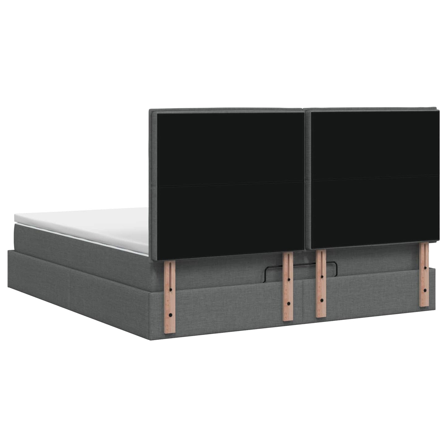 Letto Ottomano con Materasso e LED Grigio Scuro 140 x 190 cm