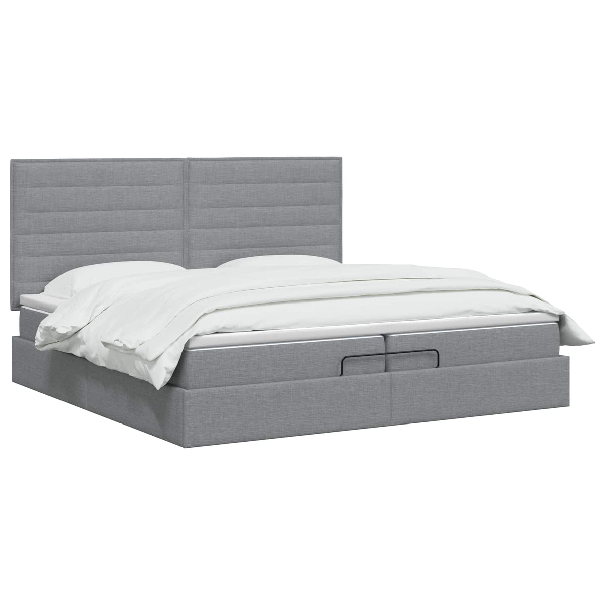 Letto Ottomano con Materasso e LED Grigio Chiaro 200 x 200 cm