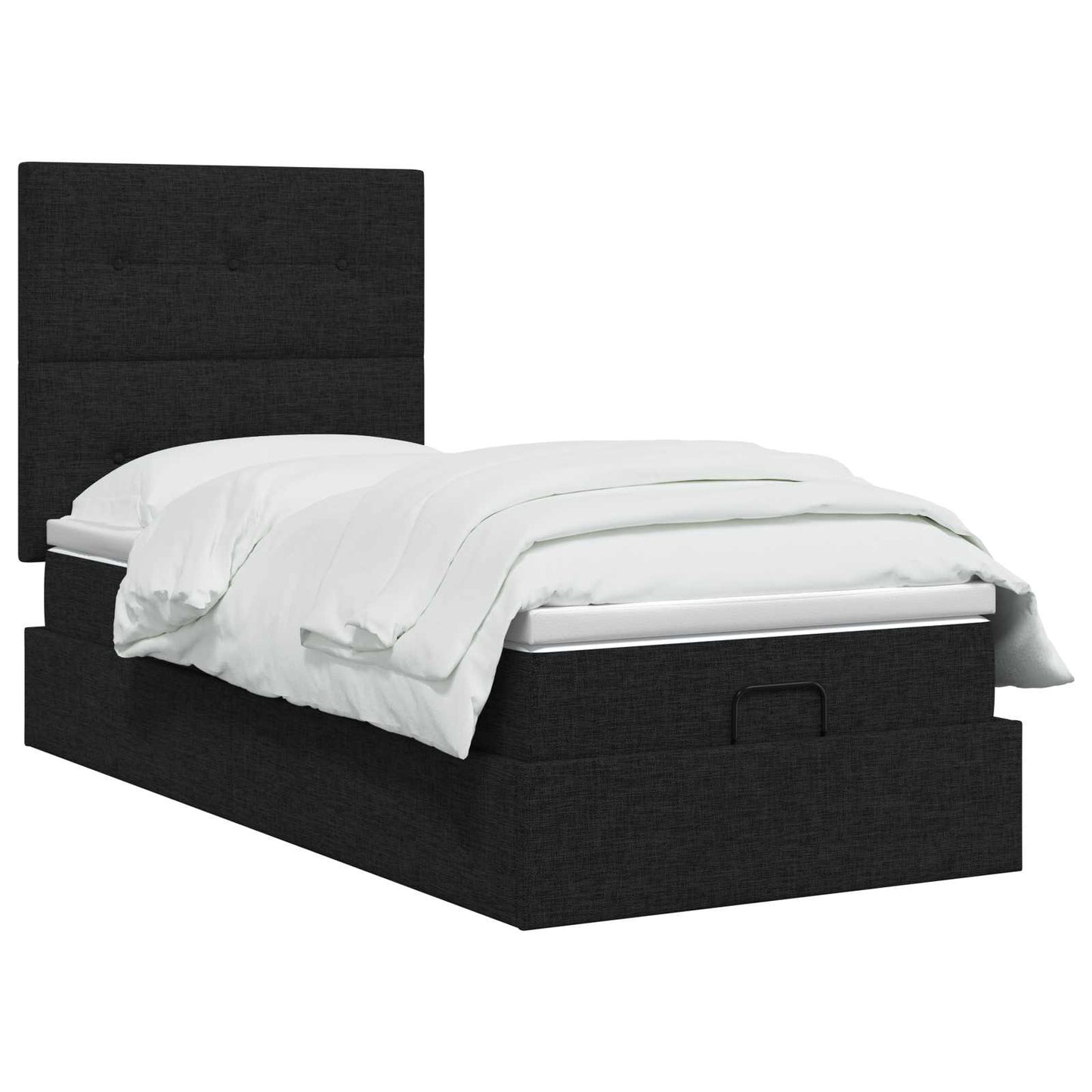 Letto Ottomano con Materasso e LED Nero 80 x 200 cm Tessuto | homemem39