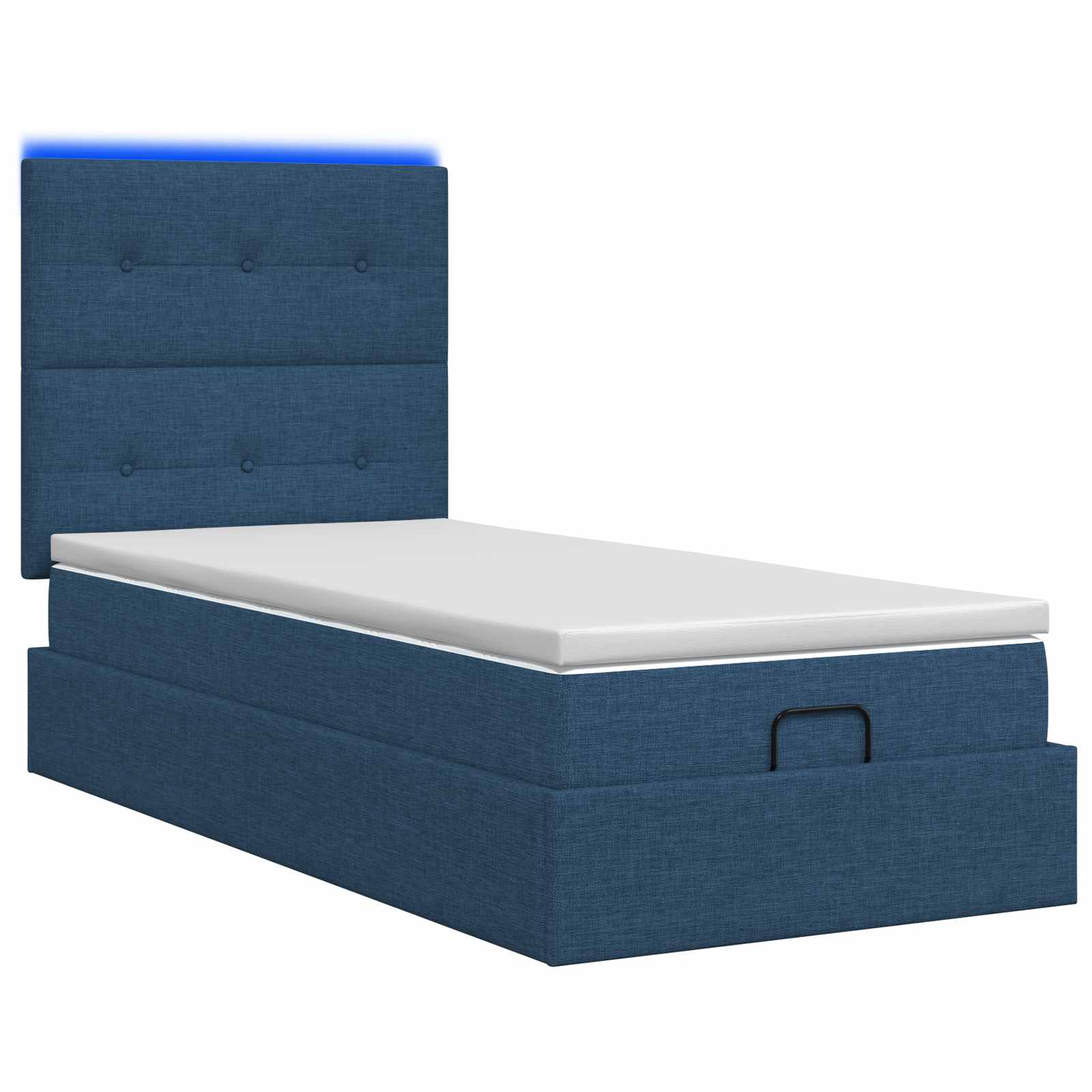 Letto Ottomano con Materasso e LED Blu 80 x 200 cm Tessuto | homemem39