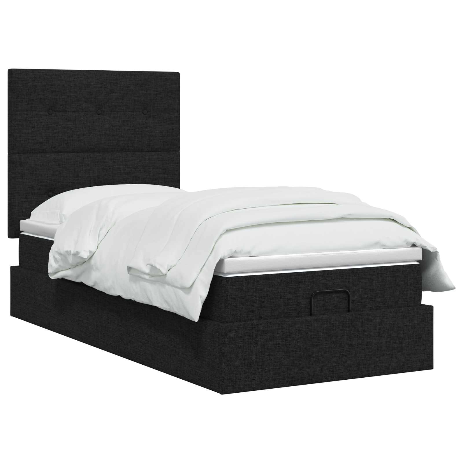 Letto Ottomano con Materasso e LED Nero 90 x 190 cm Tessuto | homemem39