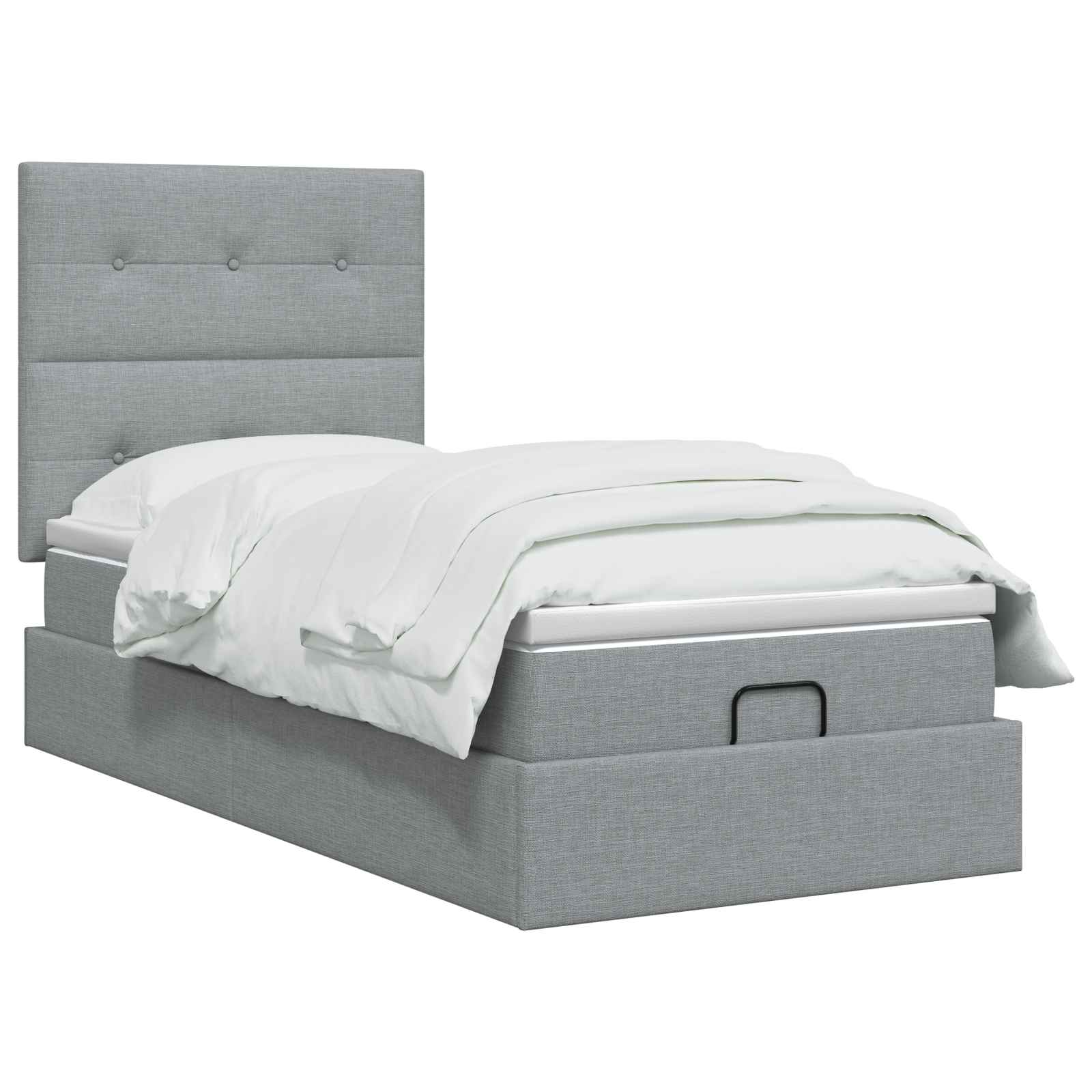 Letto Ottomano con Materasso e LED Grigio Chiaro 90 x 200 cm | homemem39