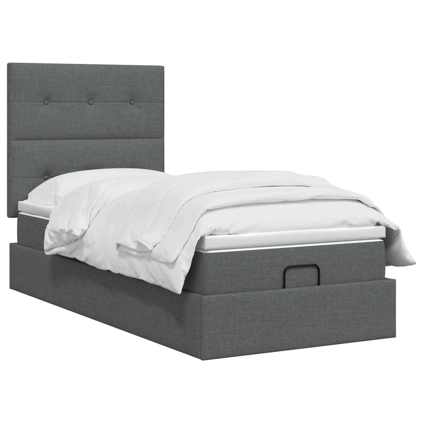 Letto Ottomano con Materasso e LED Grigio Scuro 90 x 200 cm | homemem39