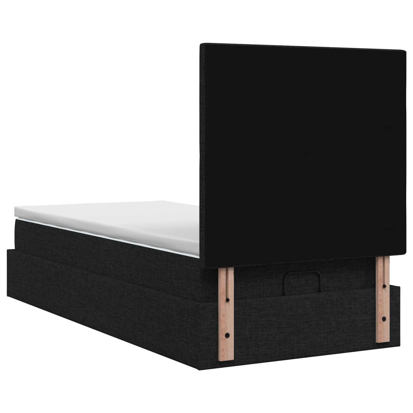 Letto Ottomano con Materasso e LED Nero 90 x 200 cm Tessuto