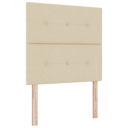 Letto Ottomano con Materasso e LED Crema 90 x 200 cm Tessuto