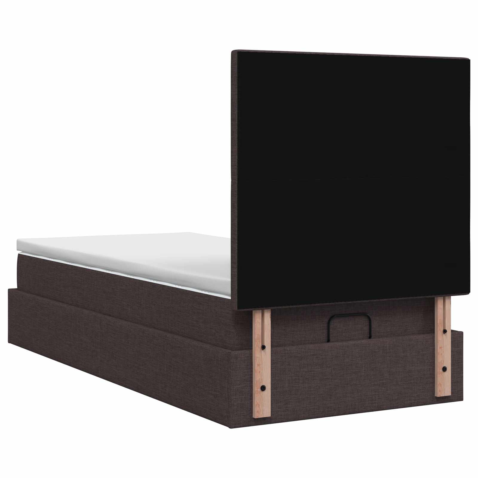 Letto Ottomano con Materasso e LED Marrone Scuro 100 x 200 cm | homemem39