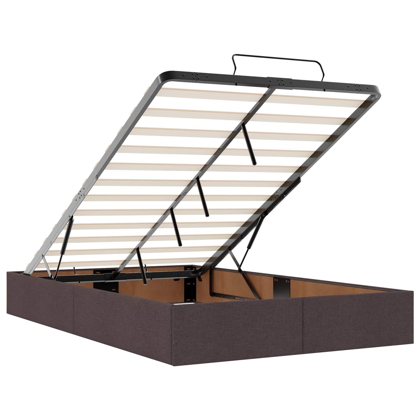 Letto Ottomano con Materasso e LED Marrone Scuro 120 x 190 cm | homemem39