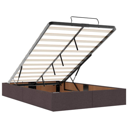 Letto Ottomano con Materasso e LED Marrone Scuro 120 x 190 cm | homemem39