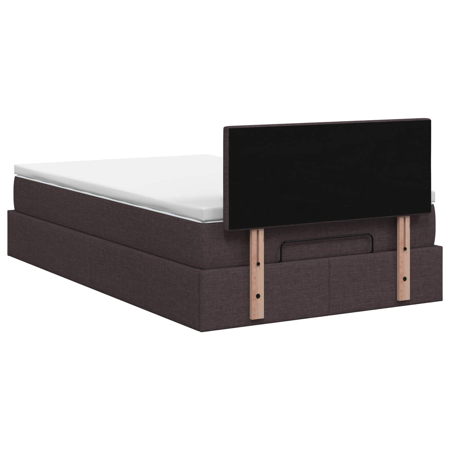 Letto Ottomano con Materasso e LED Marrone Scuro 120 x 190 cm | homemem39
