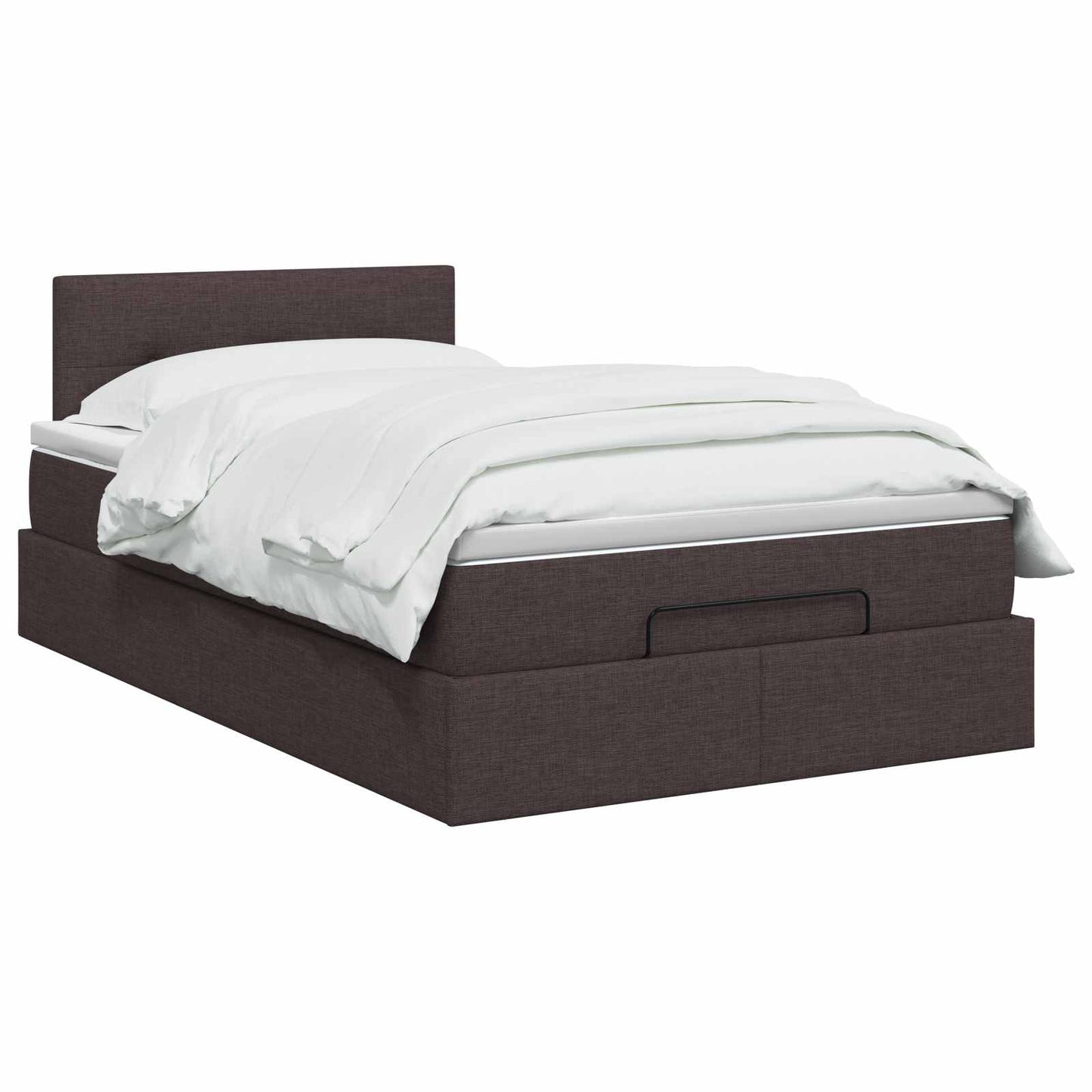 Letto Ottomano con Materasso e LED Marrone Scuro 120 x 190 cm | homemem39