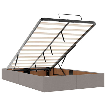 Letto Ottomano con Materasso e LED Tortora 120 x 200 cm Tessuto | homemem39