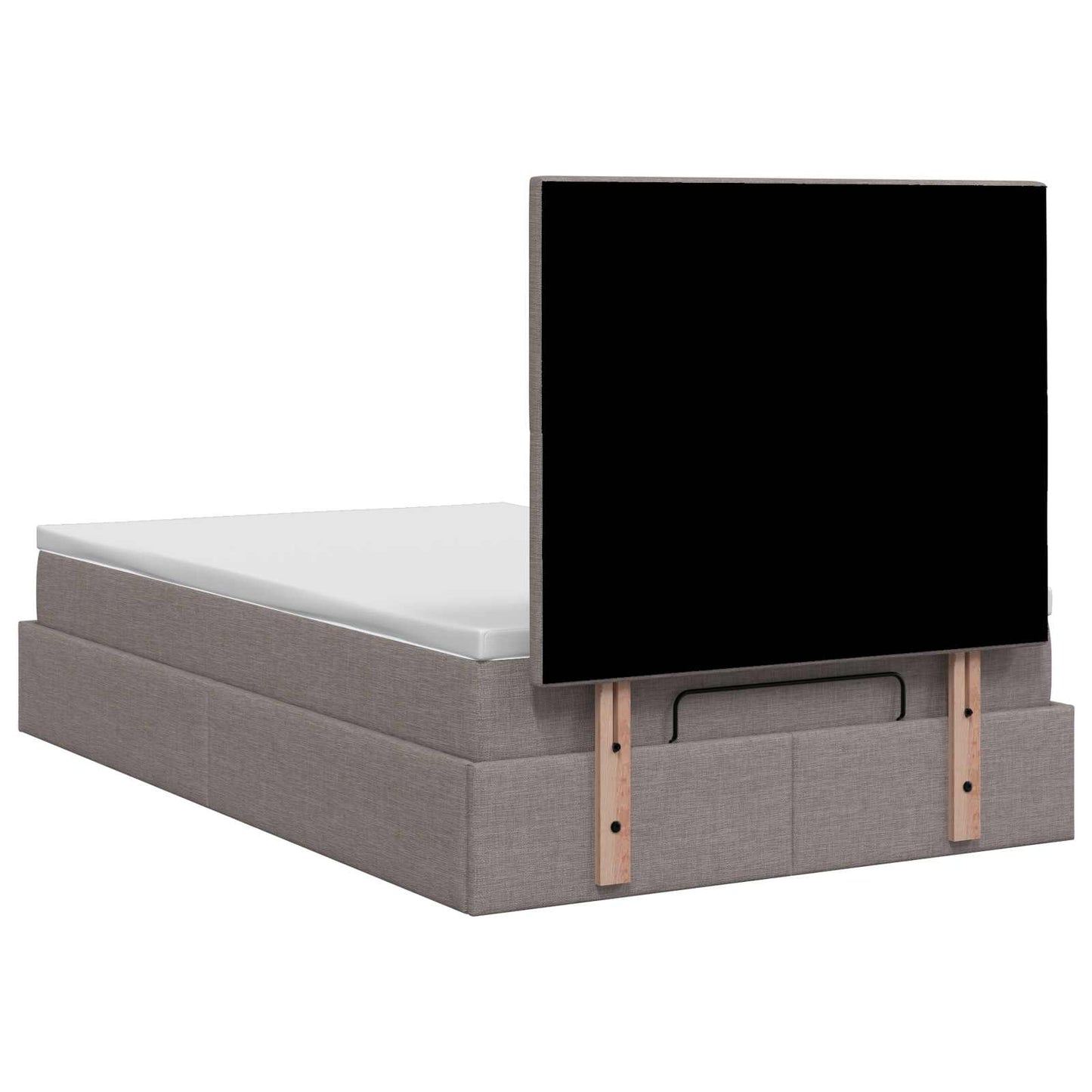 Letto Ottomano con Materasso e LED Tortora 120 x 200 cm Tessuto | homemem39