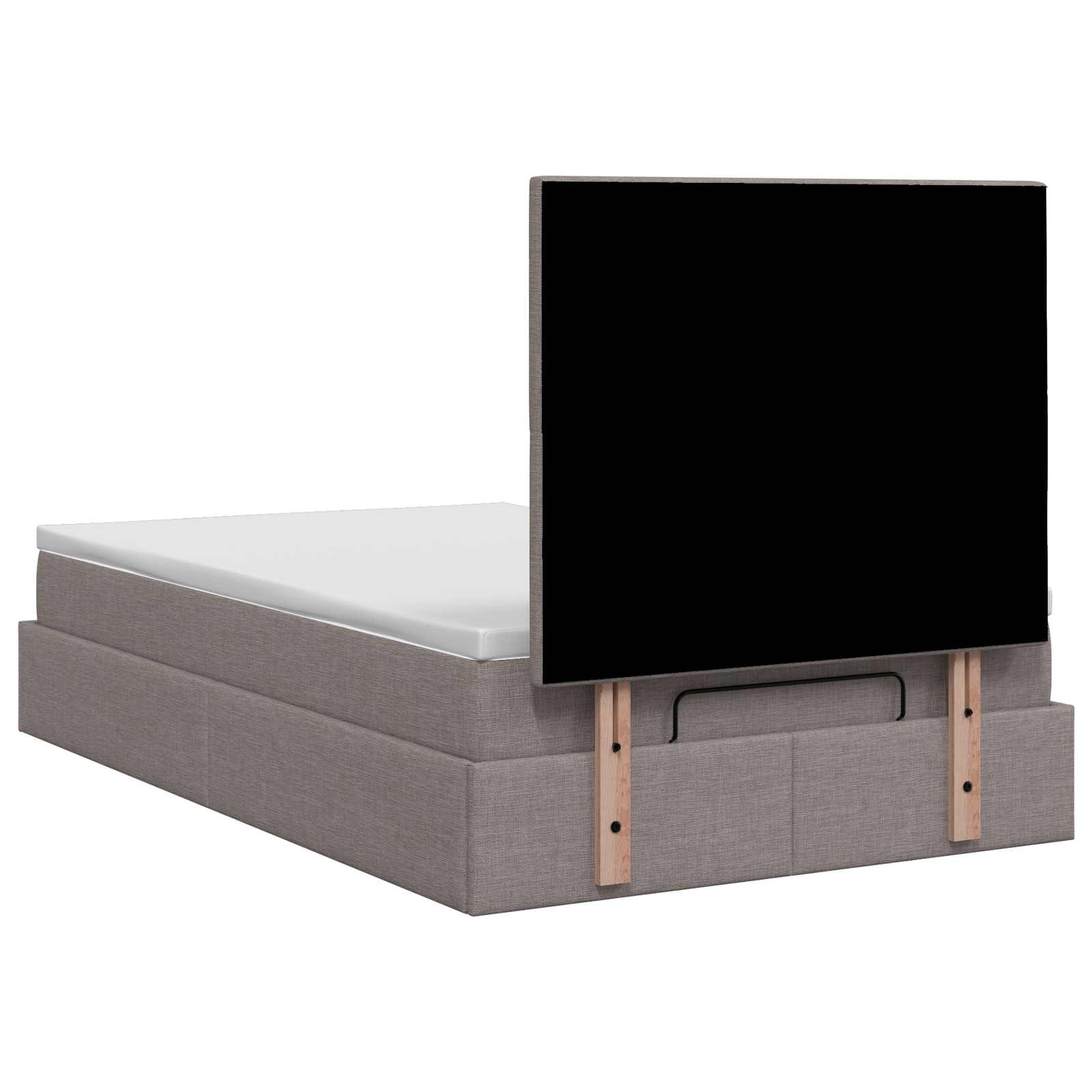 Letto Ottomano con Materasso e LED Tortora 120 x 200 cm Tessuto | homemem39
