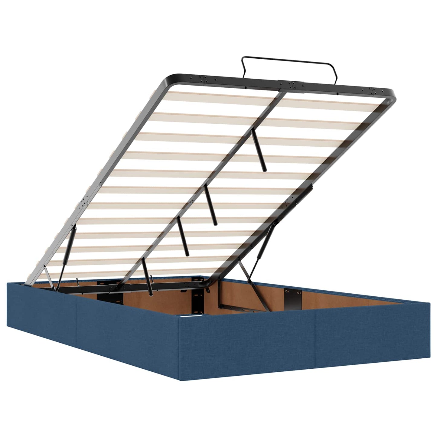Letto Ottomano con Materasso e LED Blu 120 x 200 cm Tessuto