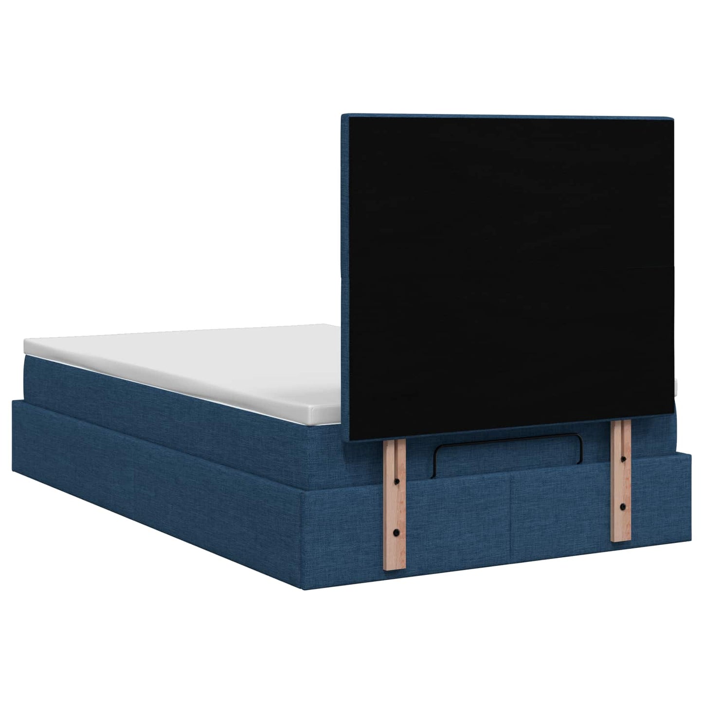Letto Ottomano con Materasso e LED Blu 120 x 200 cm Tessuto