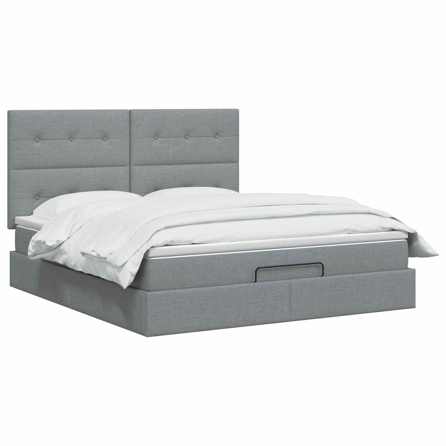 Letto Ottomano con Materasso e LED Grigio Chiaro 140 x 190 cm | homemem39