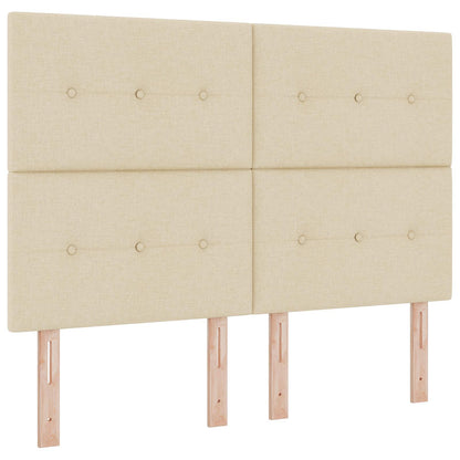 Letto Ottomano con Materasso e LED Crema 140 x 190 cm Tessuto