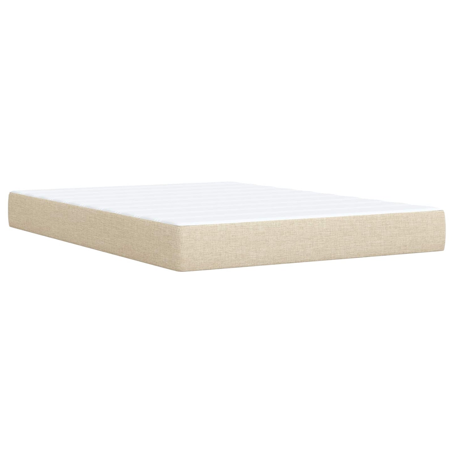 Letto Ottomano con Materasso e LED Crema 140 x 190 cm Tessuto