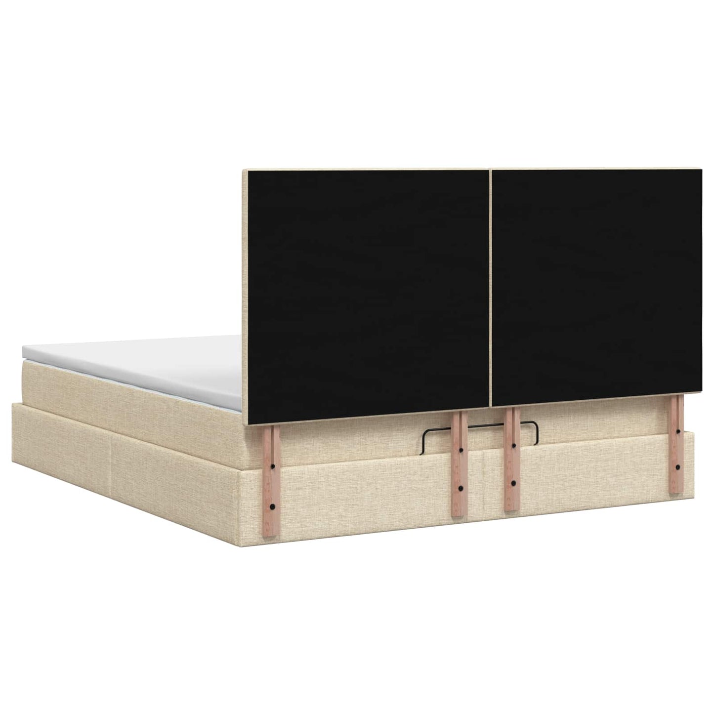 Letto Ottomano con Materasso e LED Crema 140 x 190 cm Tessuto