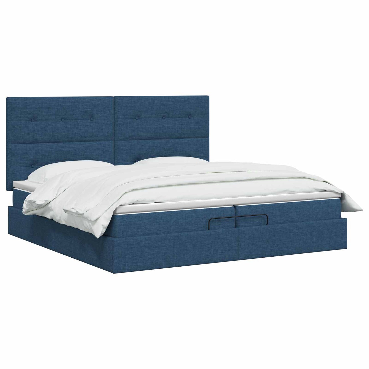 Letto Ottomano con Materasso e LED Blu 200 x 200 cm Tessuto | homemem39