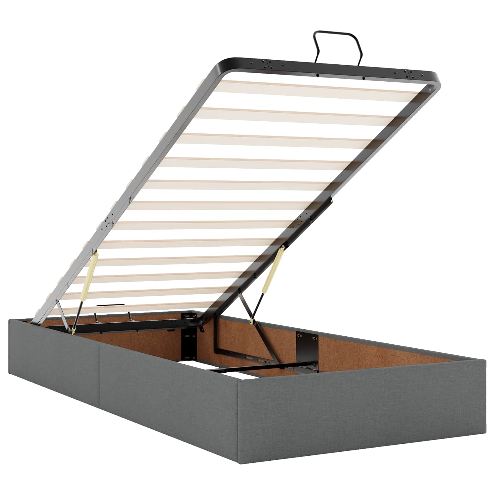 Letto Ottomano con Materasso e LED Grigio Scuro 80 x 200 cm | homemem39