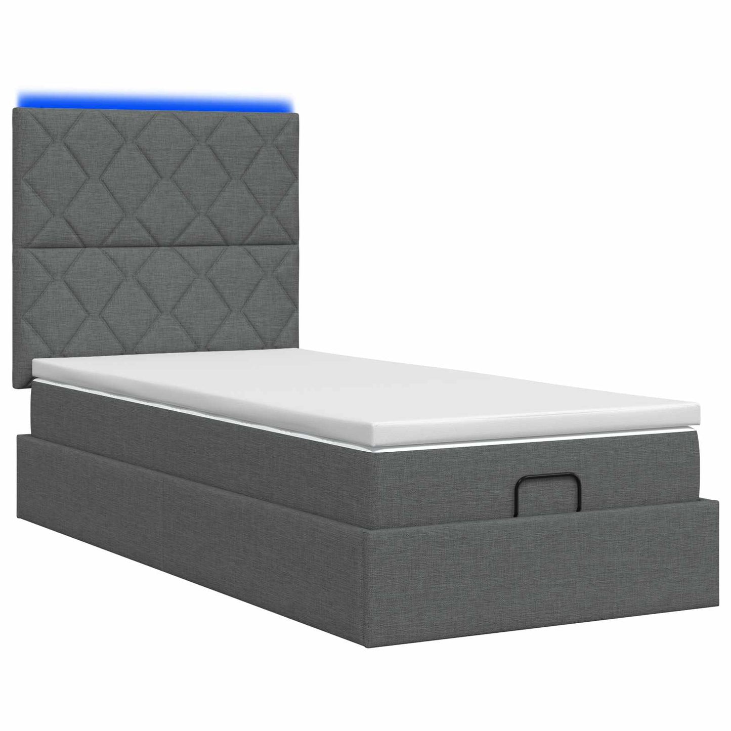 Letto Ottomano con Materasso e LED Grigio Scuro 80 x 200 cm | homemem39