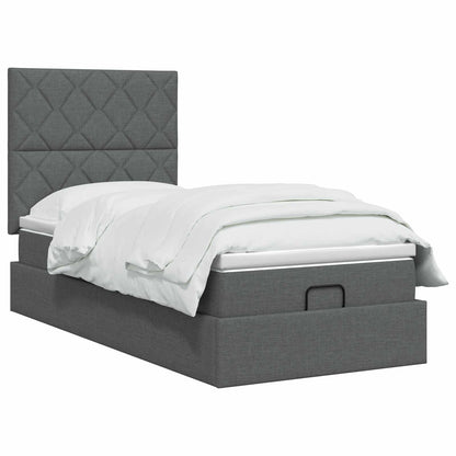 Letto Ottomano con Materasso e LED Grigio Scuro 80 x 200 cm | homemem39