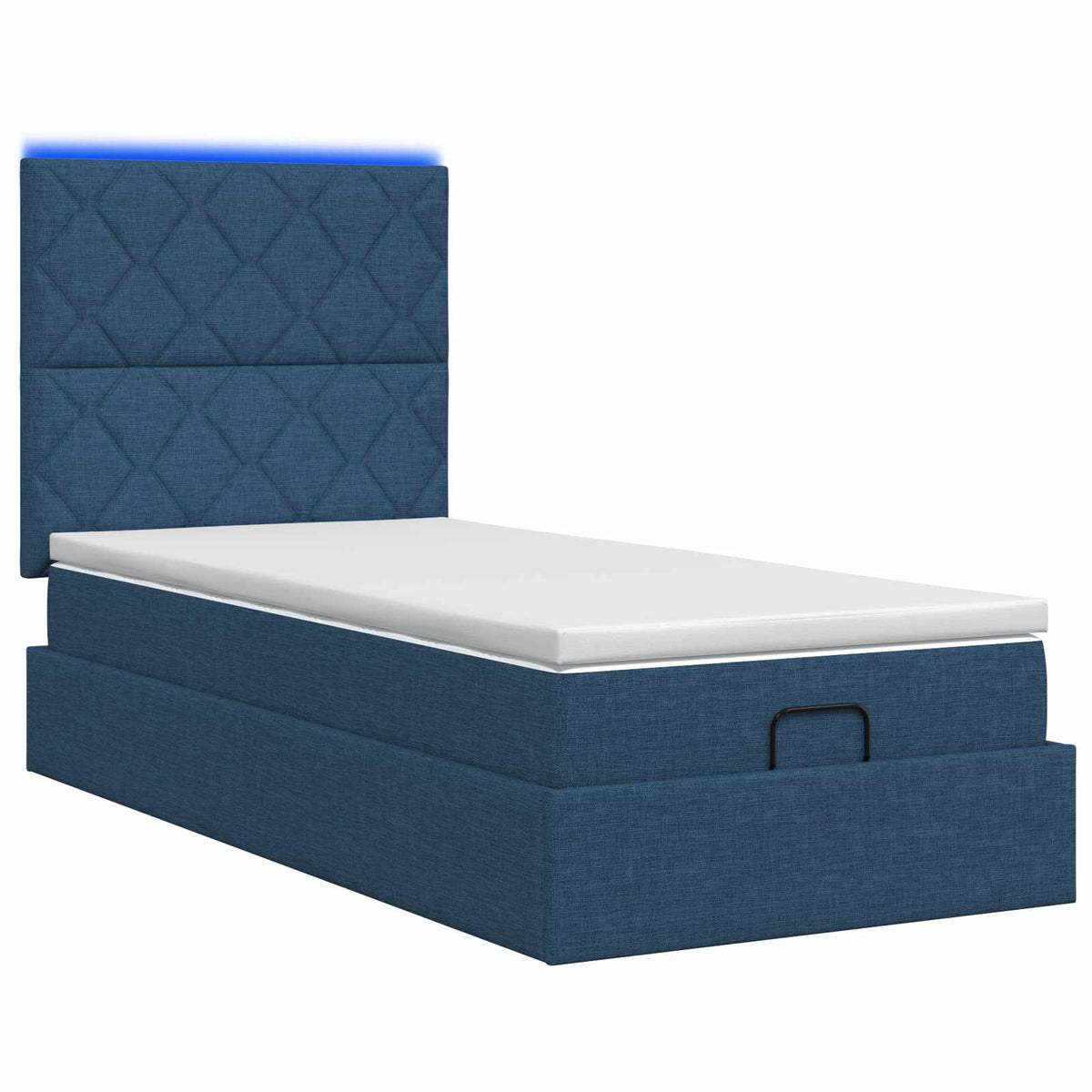 Letto Ottomano con Materasso e LED Blu 80 x 200 cm Tessuto | homemem39