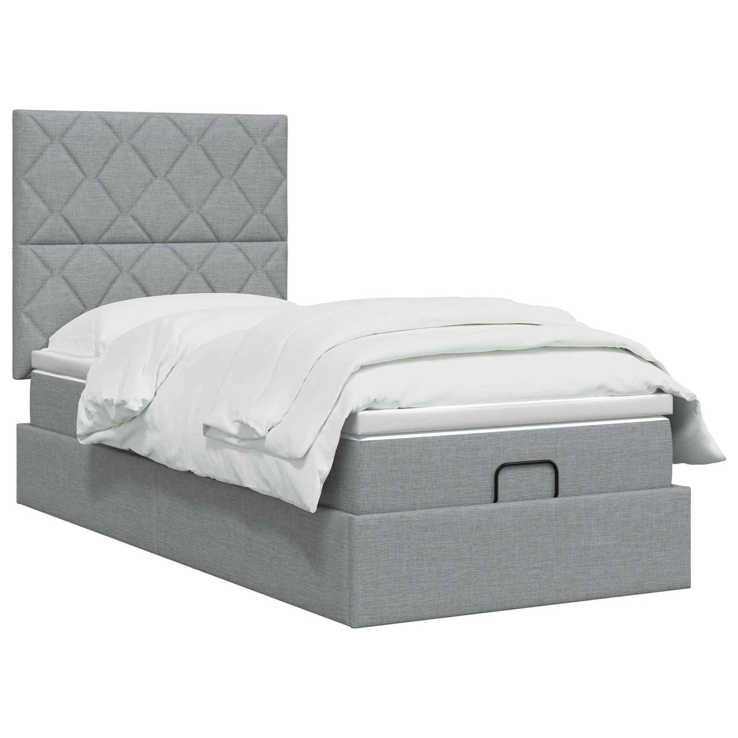 Letto Ottomano con Materasso e LED Grigio Chiaro 100 x 200 cm