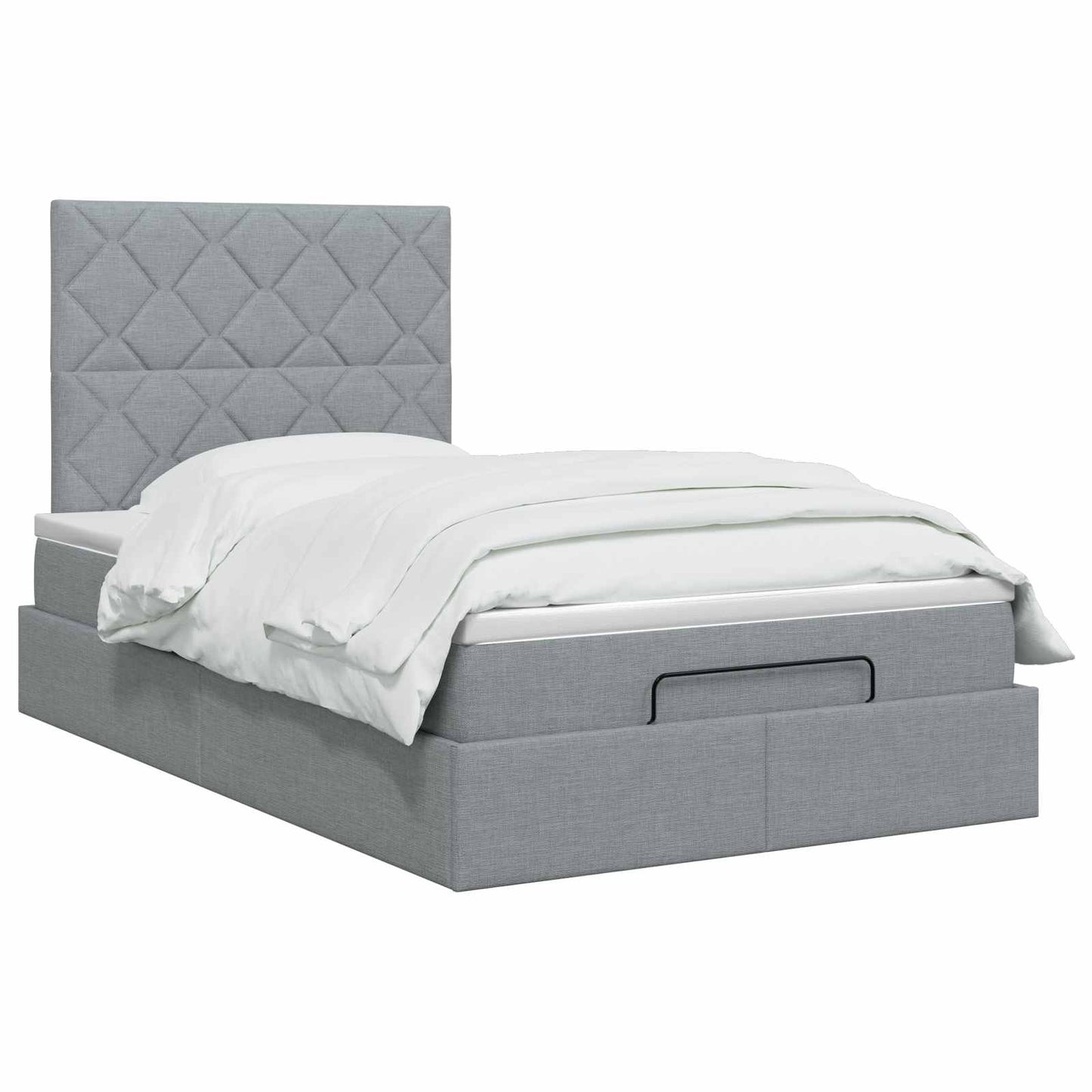 Letto Ottomano con Materasso e LED Grigio Chiaro 120 x 200 cm | homemem39