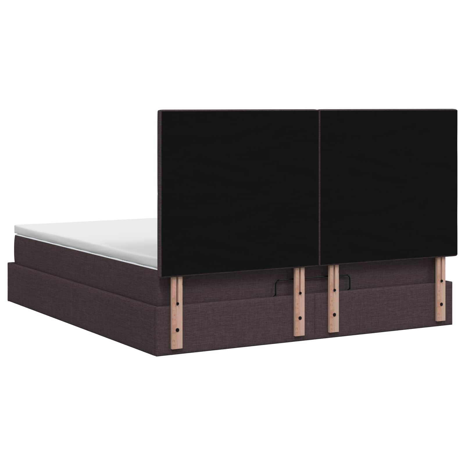 Letto Ottomano con Materasso e LED Marrone Scuro 140 x 200 cm | homemem39