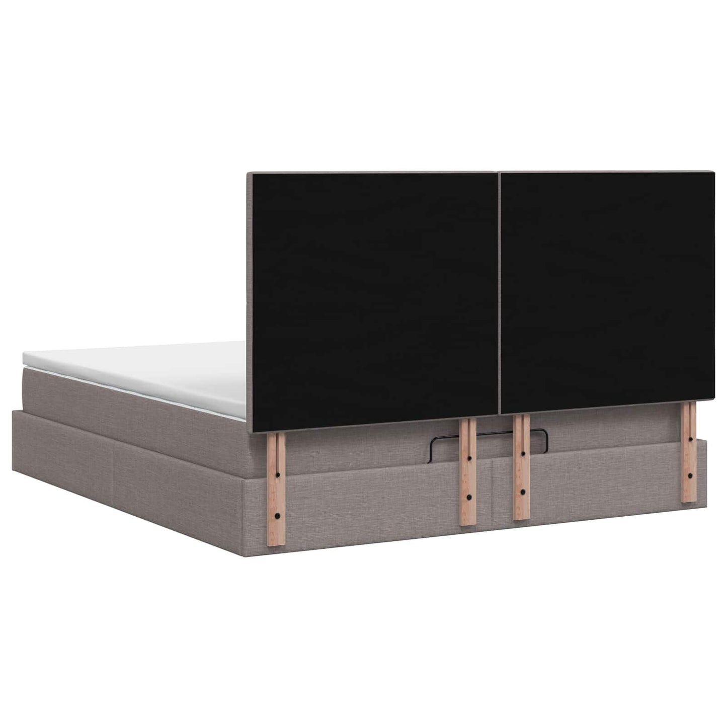 Letto Ottomano con Materasso e LED Tortora 140 x 200 cm Tessuto | homemem39
