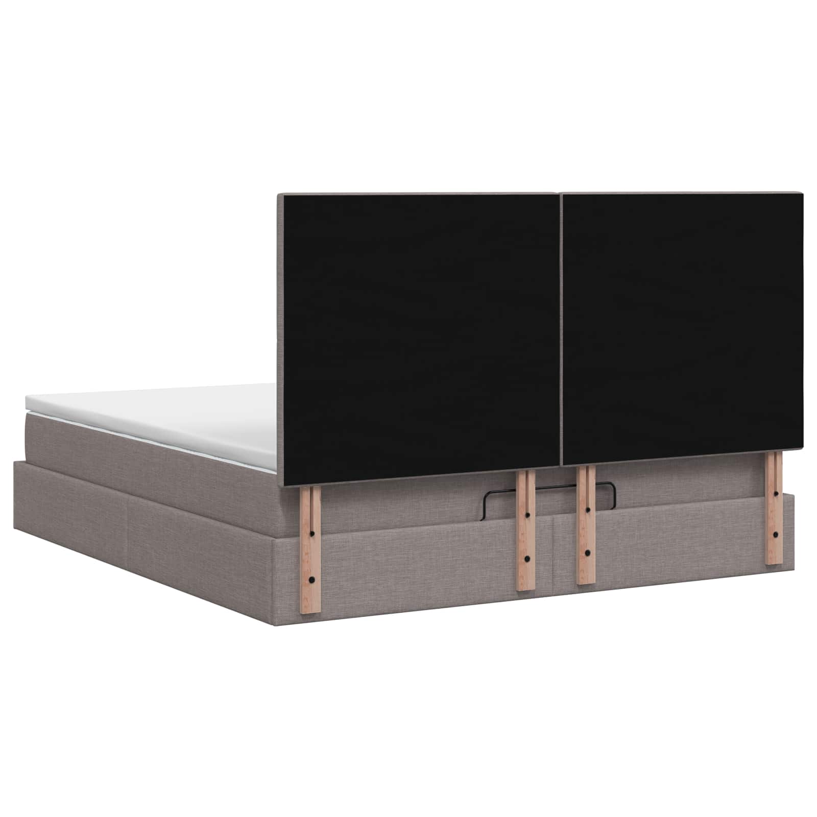 Letto Ottomano con Materasso e LED Tortora 140 x 200 cm Tessuto | homemem39
