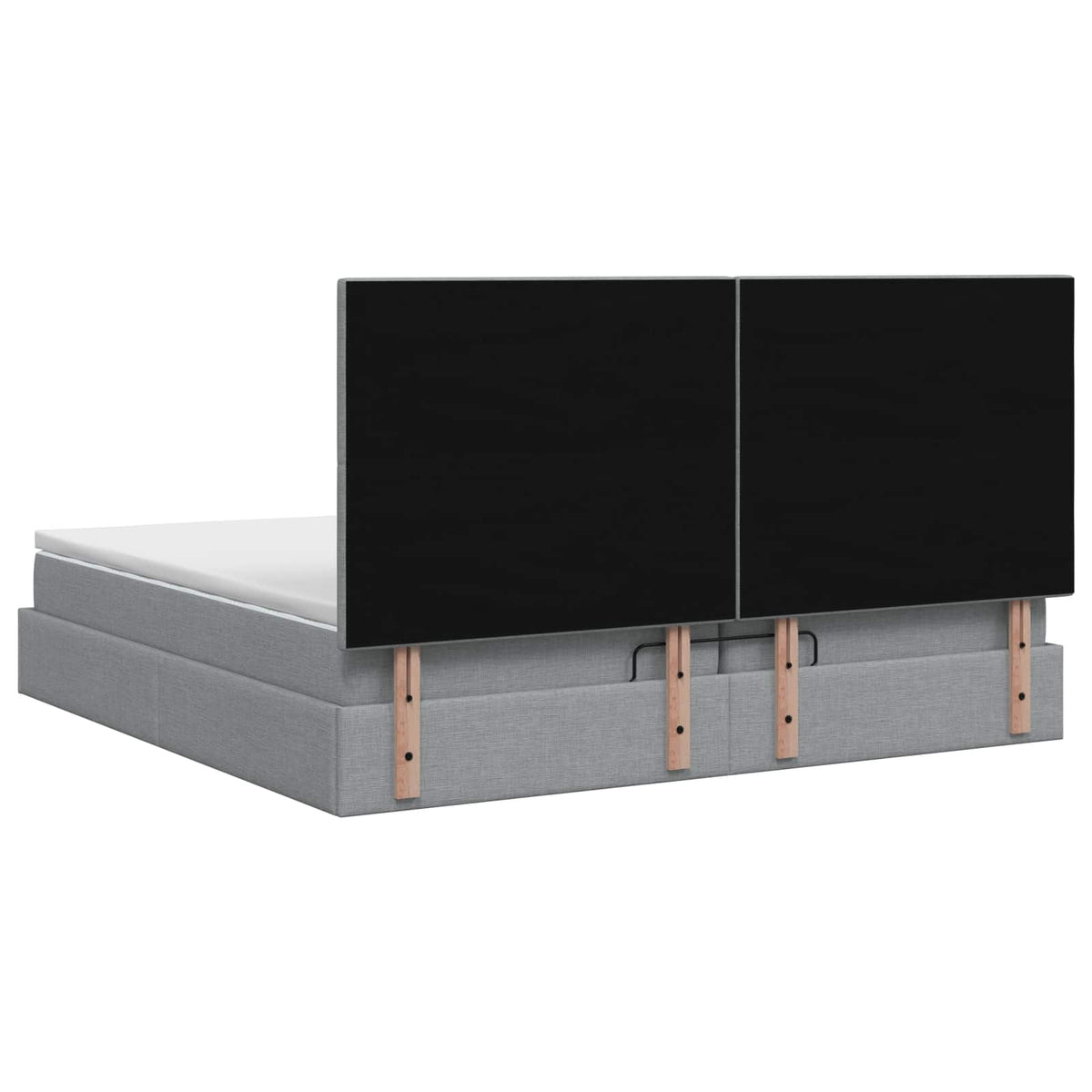 Letto Ottomano con Materasso e LED Grigio Chiaro 200 x 200 cm | homemem39