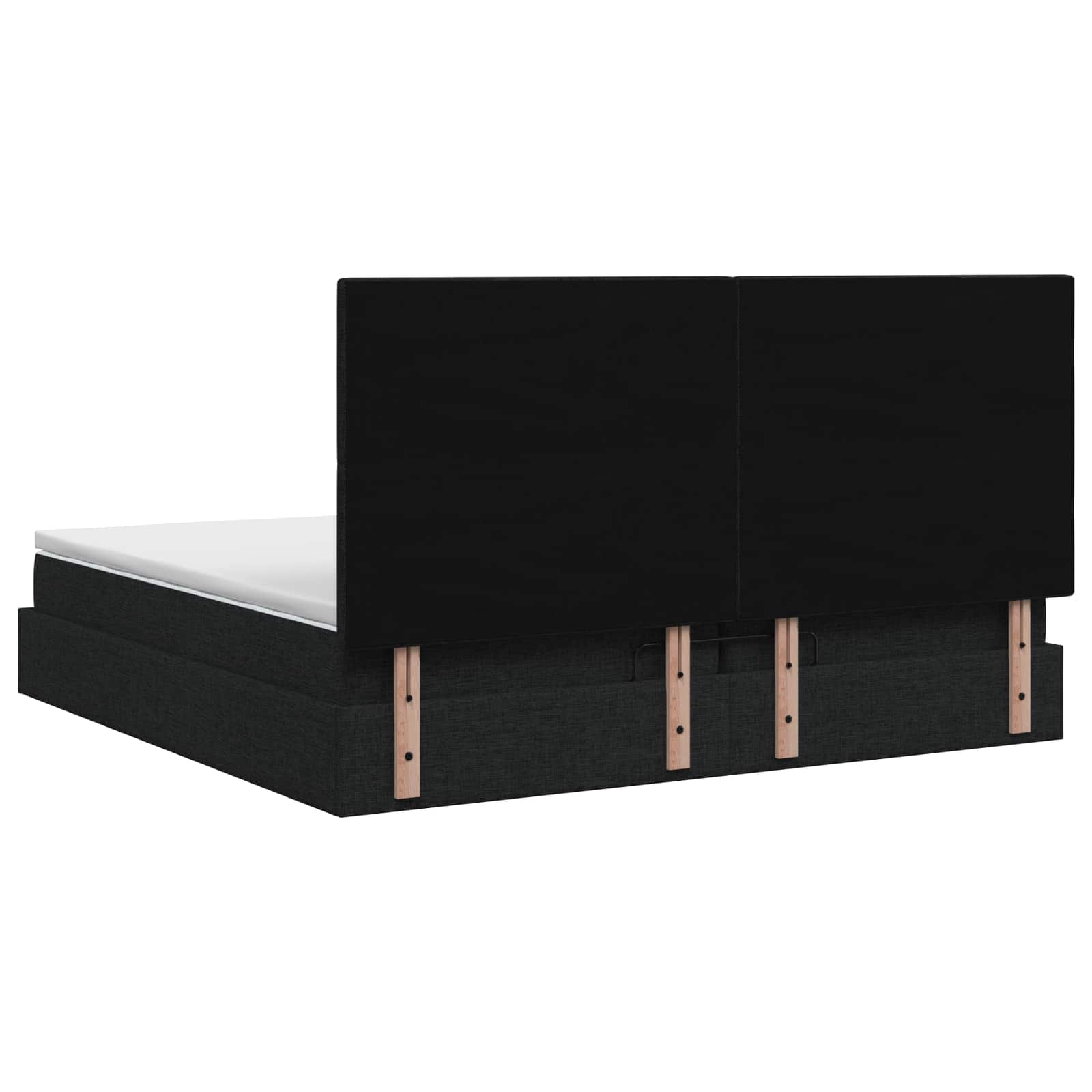 Letto Ottomano con Materasso e LED Nero 200 x 200 cm Tessuto | homemem39