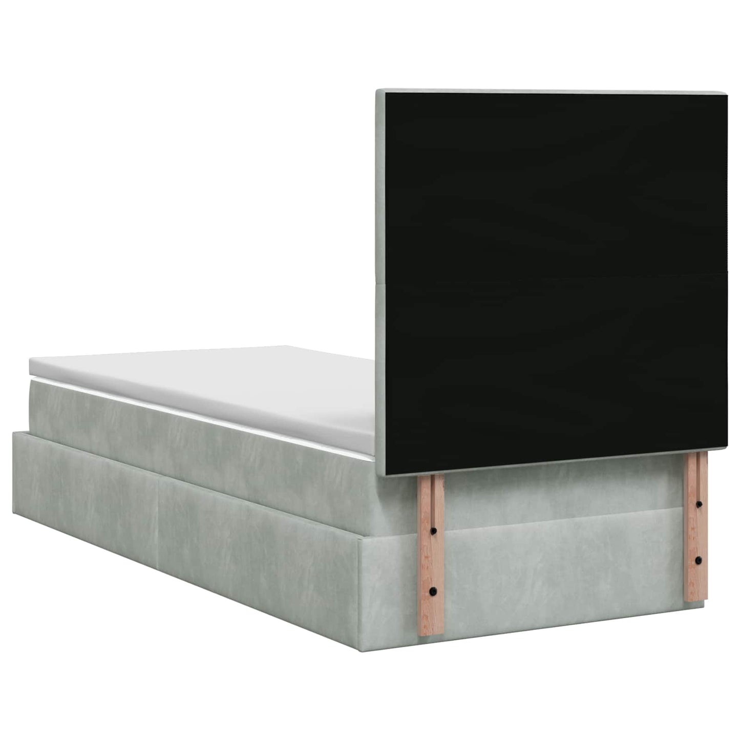 Letto Ottomano con Materasso e LED Grigio Chiaro 80 x 200 cm