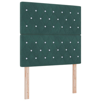 Letto Ottomano con Materasso e LED Verde Scuro 120 x 200 cm