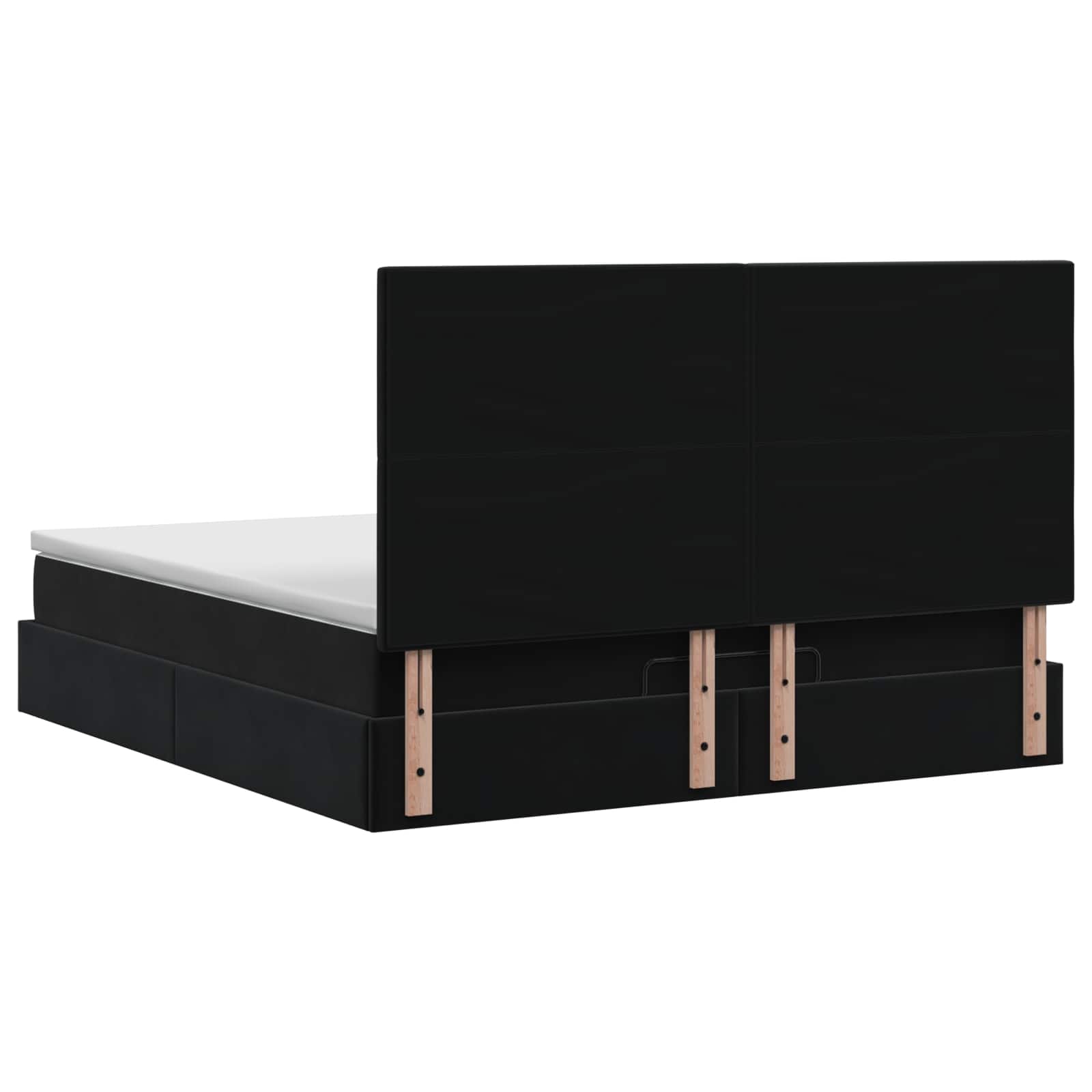 Letto Ottomano con Materasso e LED Nero 140 x 190 cm Velluto | homemem39